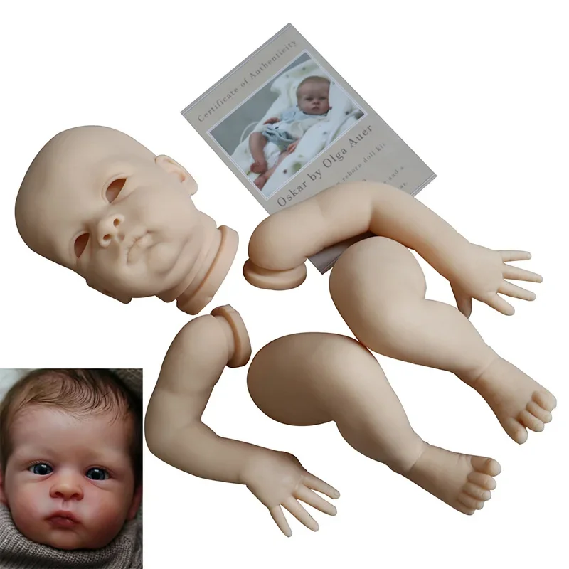 NPK 21Inch Unfinished Unpainted Doll Parts Reborn Oskar Blank Kit Fresh Color with Cloth Body and Eyes