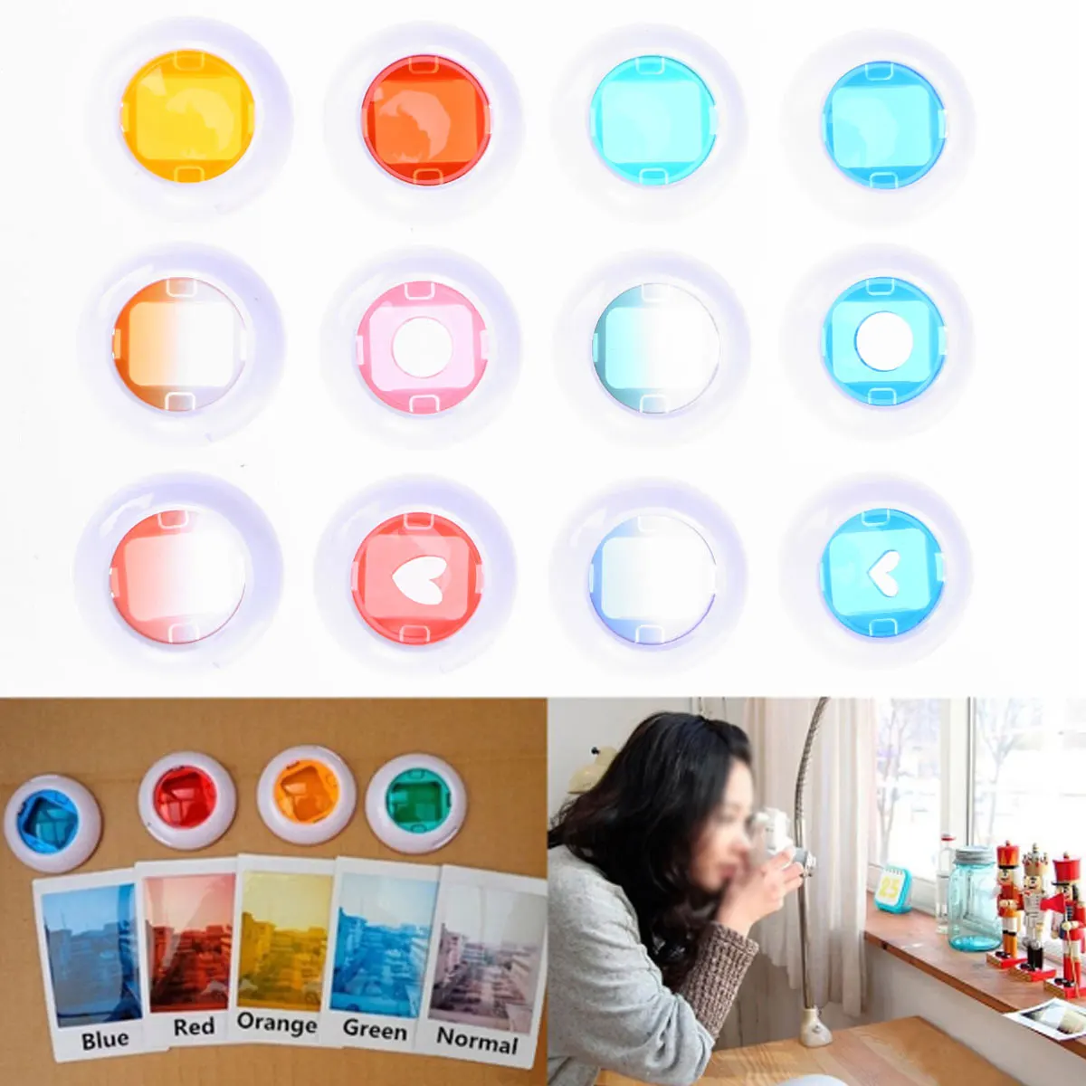 

12pcs Colored Correction Gel Filters Transparent Light Color Sheets For Photo Studio Strobe Flash Film Filter Square Party