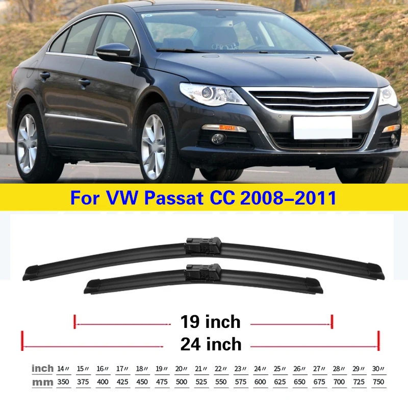 Car Wiper Blades for Volkswagen VW Passat CC 2008 2009 2010 2011 Windscreen Windshield Brushes Washer Car Accessories