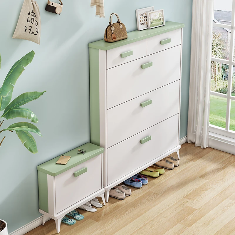 Ultra-thin shoe cabinets household door-to-door dumper porch cabinet integrated storage artifact space-saving shoe rack