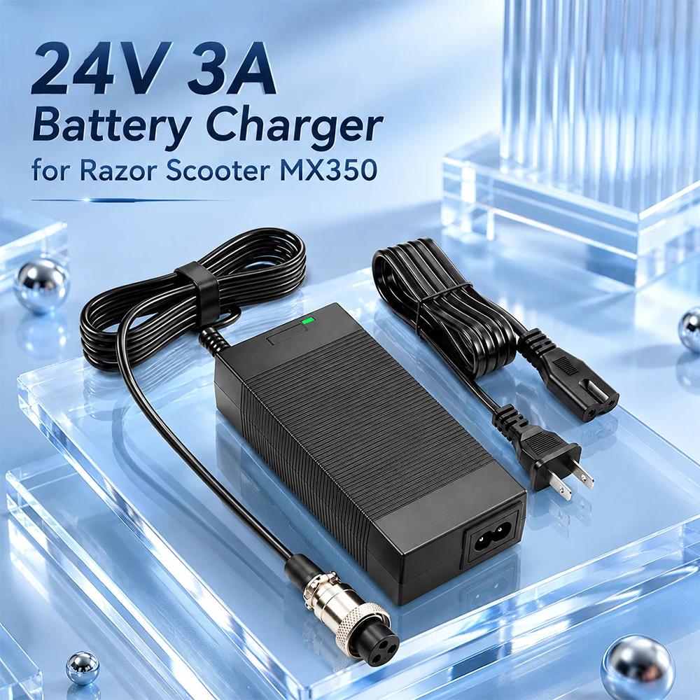 24V 3A 5A Electric Battery Charger for Razor E100 E200S E175 300S E300 E500 PR200 MX400 MX650 Hoverboard Hover Board