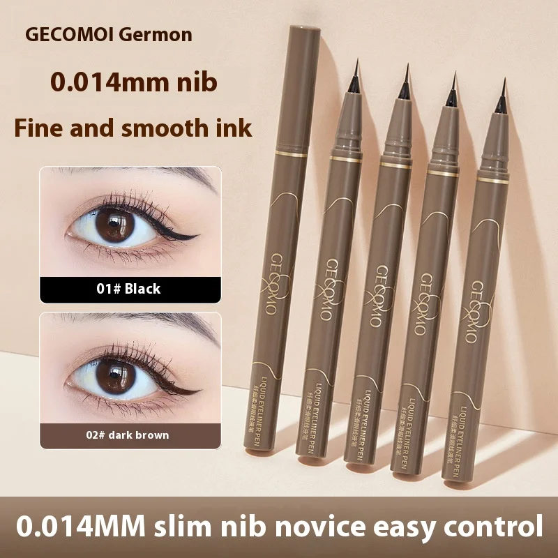 GECOMO Ultra Fine Eyeliner Liquid Pen Smooth And Fast Color Development Waterproof Long-Lasting No-Smudging Eyeliner Pencil