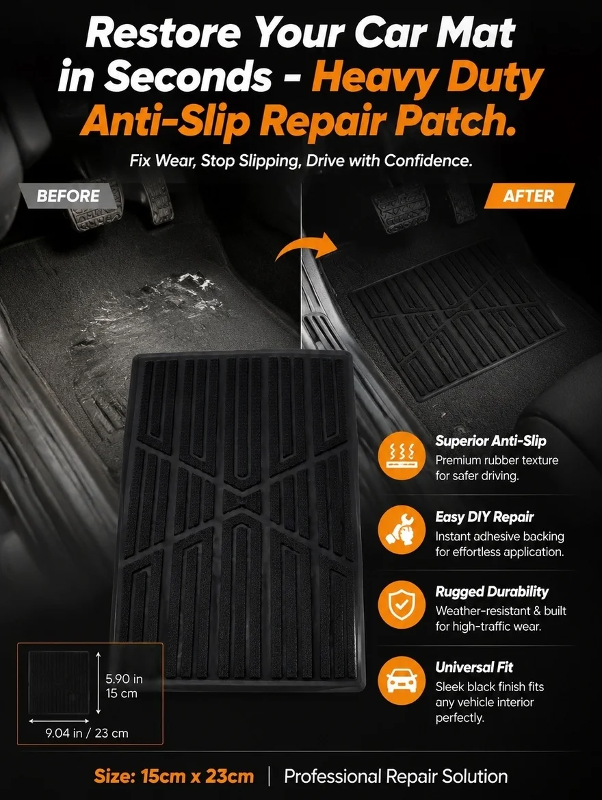 Car Floor Carpet Mat Patch Rubber Material Wear Resistant Pedal Protector Anti Slip Repair Patch Car Carpet Protector