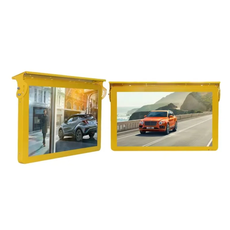 27インチルーフマウントAndroid 4Gバスデジタルサイネージバス広告スクリーン内蔵WIFI車載広告ディスプレイスクリーンプレーヤー