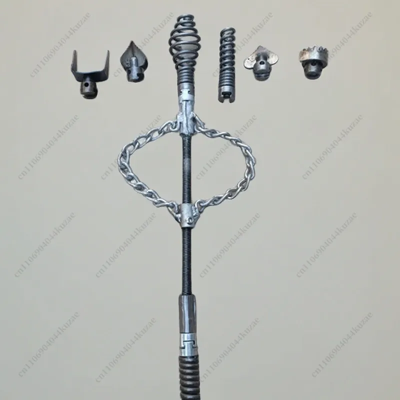 Pipeline Chain Dredger, 16mm Adjustable Spring Drill Bits, Accessory for Removing Hard Object Clogs