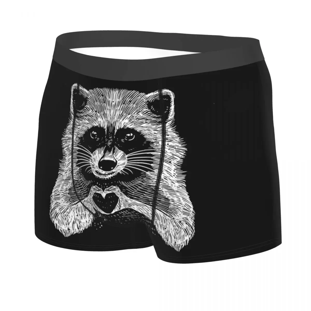 Custom Sexy Male Cool Cute Love Raccoon Underwear Racoon Panda Boxer Briefs Breathable Shorts Panties Underpants