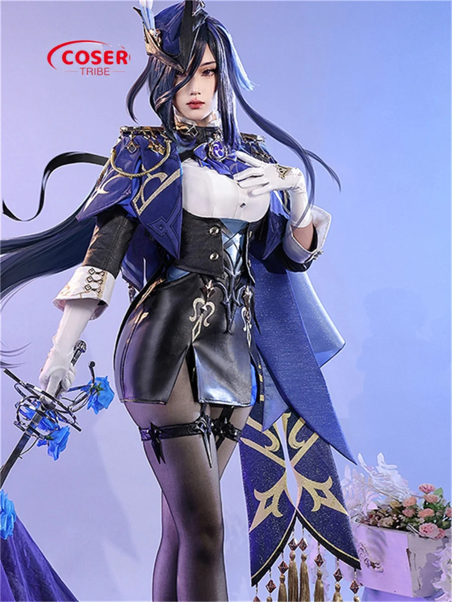 

COSER TRIBE Anime Game Genshin Impact Clorinde Gorgeous ceremonial dress Halloween Carnival Role CosPlay Costume Complete Set