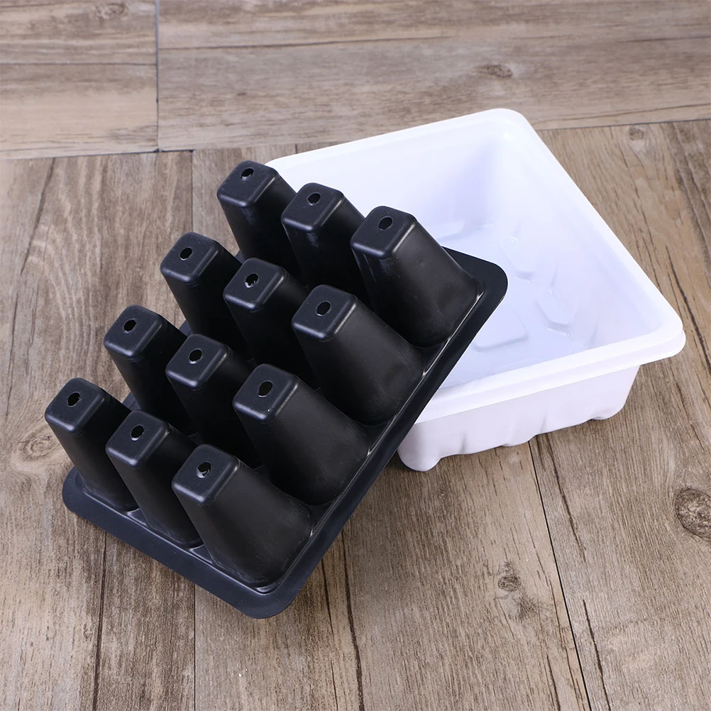 

6Pcs 12-Cells Nursery Box Set Transparent Lid Insulation Moisturizing No Plastic Wrap Gardening Bonsai White Sprouter