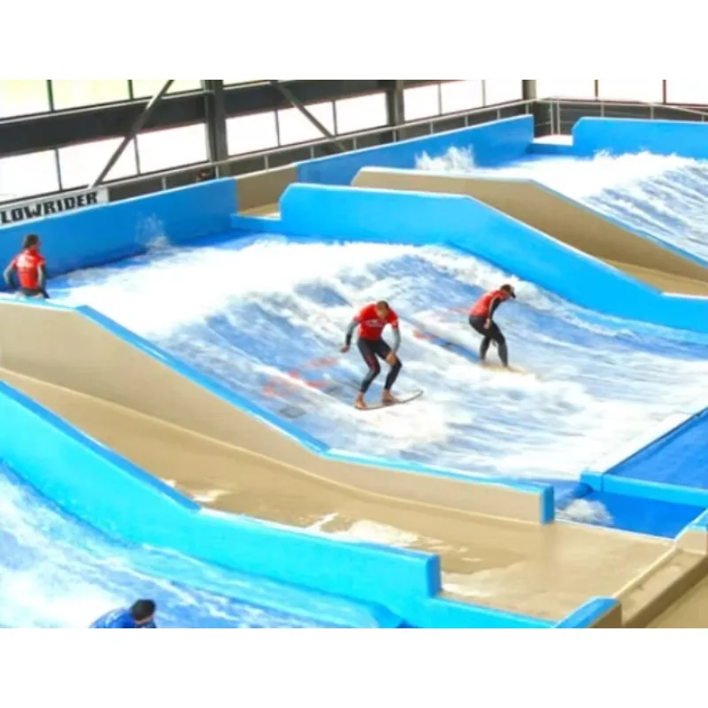 Indoor Amusement Park Wave Pool Equipment Custom Flowrider Surf Simulator With Water Slide For Skateboard Surfing