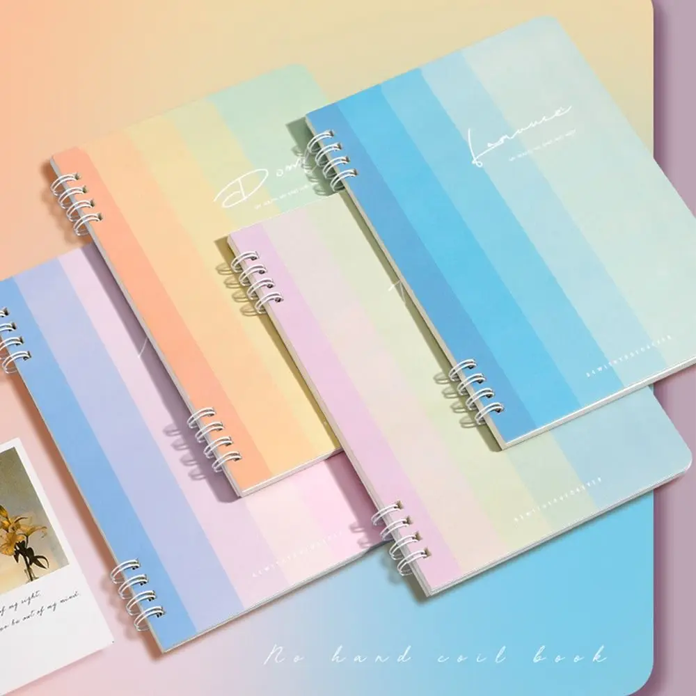 Multi-functional A5 Spiral Notebooks Color Perforated Pages Notepad Horizontal Line Inner Pages Diary Book Gift