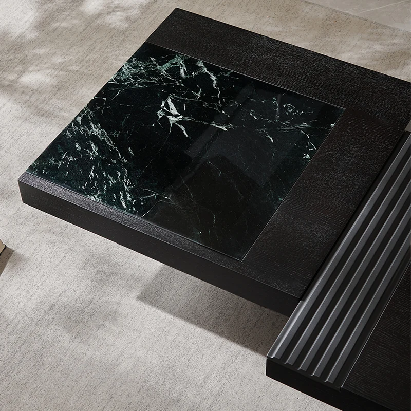 صالة سوداء لطاولة القهوة، صالة داخلية صينية غير تقليدية مبتكرة، توفر مساحة، طاولة جانبية، أثاث موفر للمساحة