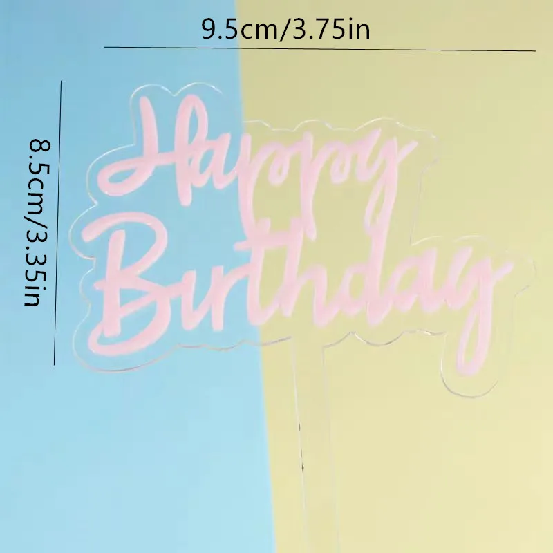 Kreative doppelschichtige alles Gute zum Geburtstag Acryl Geburtstag Kuchen Dekoration Karten für Jungen und Mädchen Geburtstag Party Backen Plugin – Detail 2
