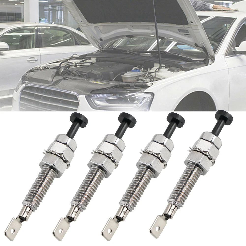 4 Pack Universal Car Door Trunk Alarm Light Hood Jamb Pin Switch Bonnet Adjustable Screw Length