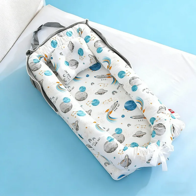 

2026 New Baby Bed in Bed Travel Crib Soft Cotton Removable Washable Cover Adjustable for Growing Infants