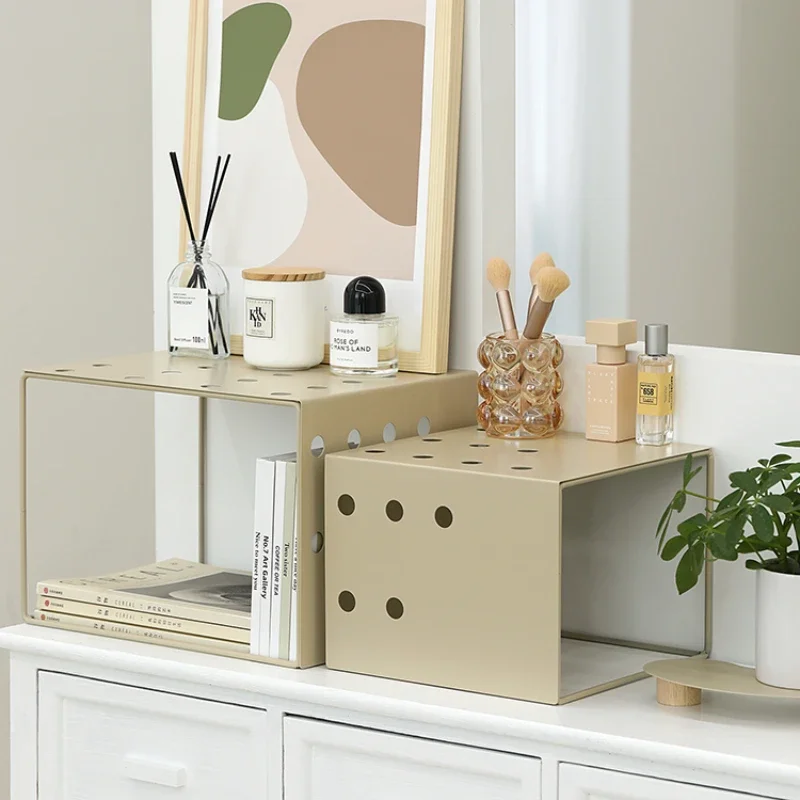 

Nordic Style Creative Iron Hole Board Storage Shelf For Home Bedroom Model Room Soft Decoration Wall Rack System