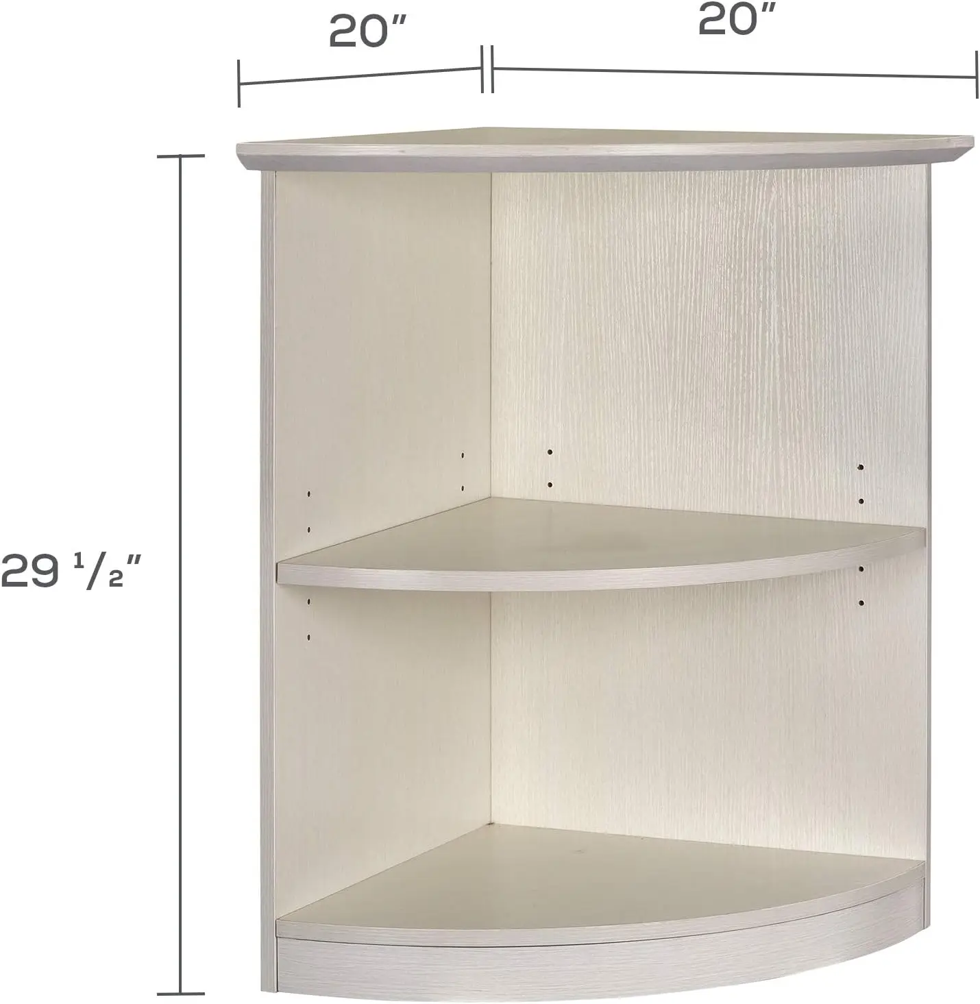 Products Corner Bookcase, Spruce Up Any Space; 3 Tier Shelving with Middle Adjustable Shelf Textured Sea Salt
