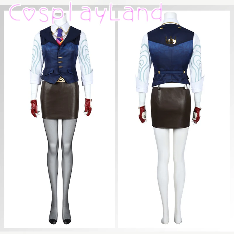 

Valorant Cosplay Female Chamber Cosplay Costume Vest Shirt Skirt Outfit with Accessories Full Set Halloween Christmas Women Suit