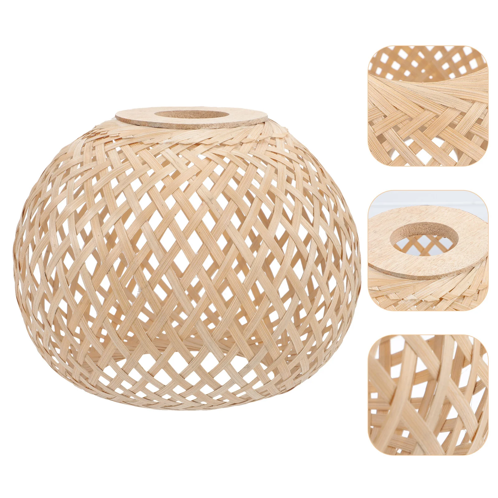 Bamboo Lampshade Boho Lamp Shade Household Bohemian Ceiling Lights Weaving Hanging Restaurant Woven Pendant