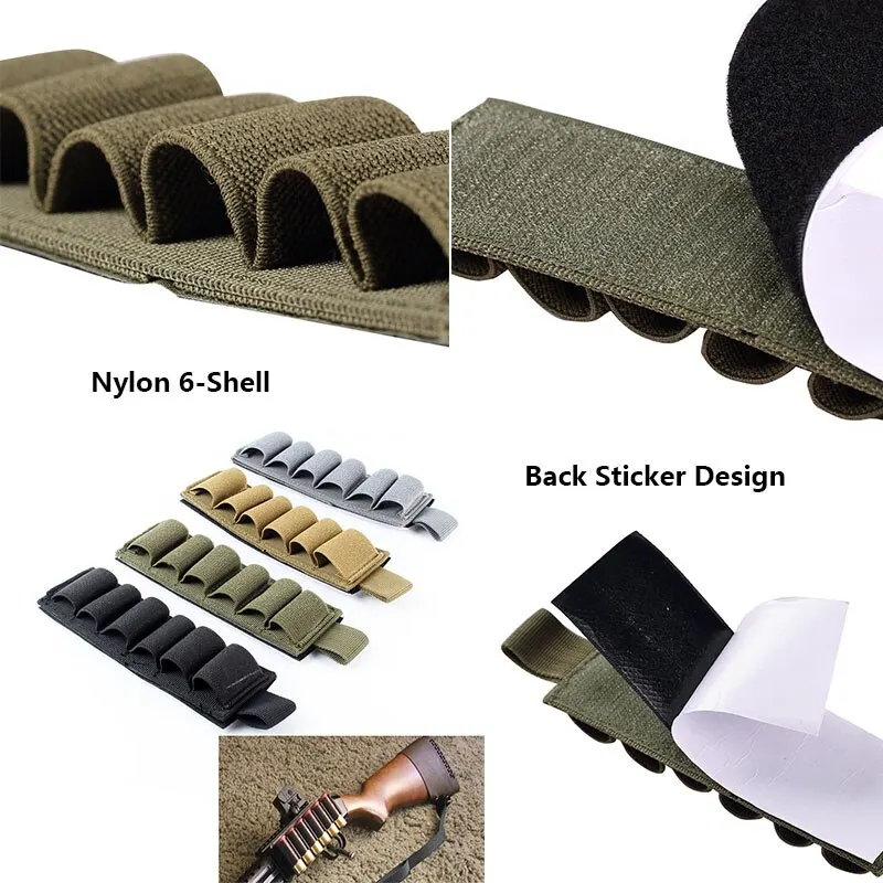 Bullet Bags Stickers Nylon 6-Shell Tactical Outdoor Hook & Loop Backed Carrier Card MOLLE Simple Bag Black image 5