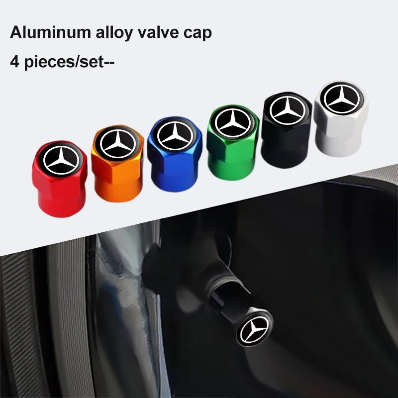 4 قطعة سيارة سبائك الألومنيوم اللون غطاء صمام لمرسيدس بنز W221 W222 W204 W205 W211 W212 W213 GLE GLC GLA الملحقات الخارجية