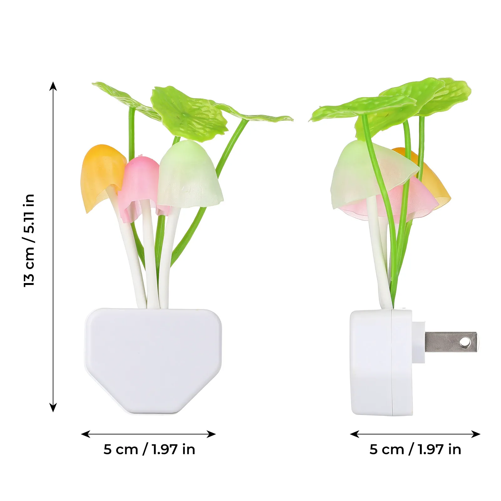 3Pcs Mushroom Night Light Plug in LED Soft Glow Eye-Caring Nightlight for Room Bedroom Nursery Decor Mushroom Shape Lamp