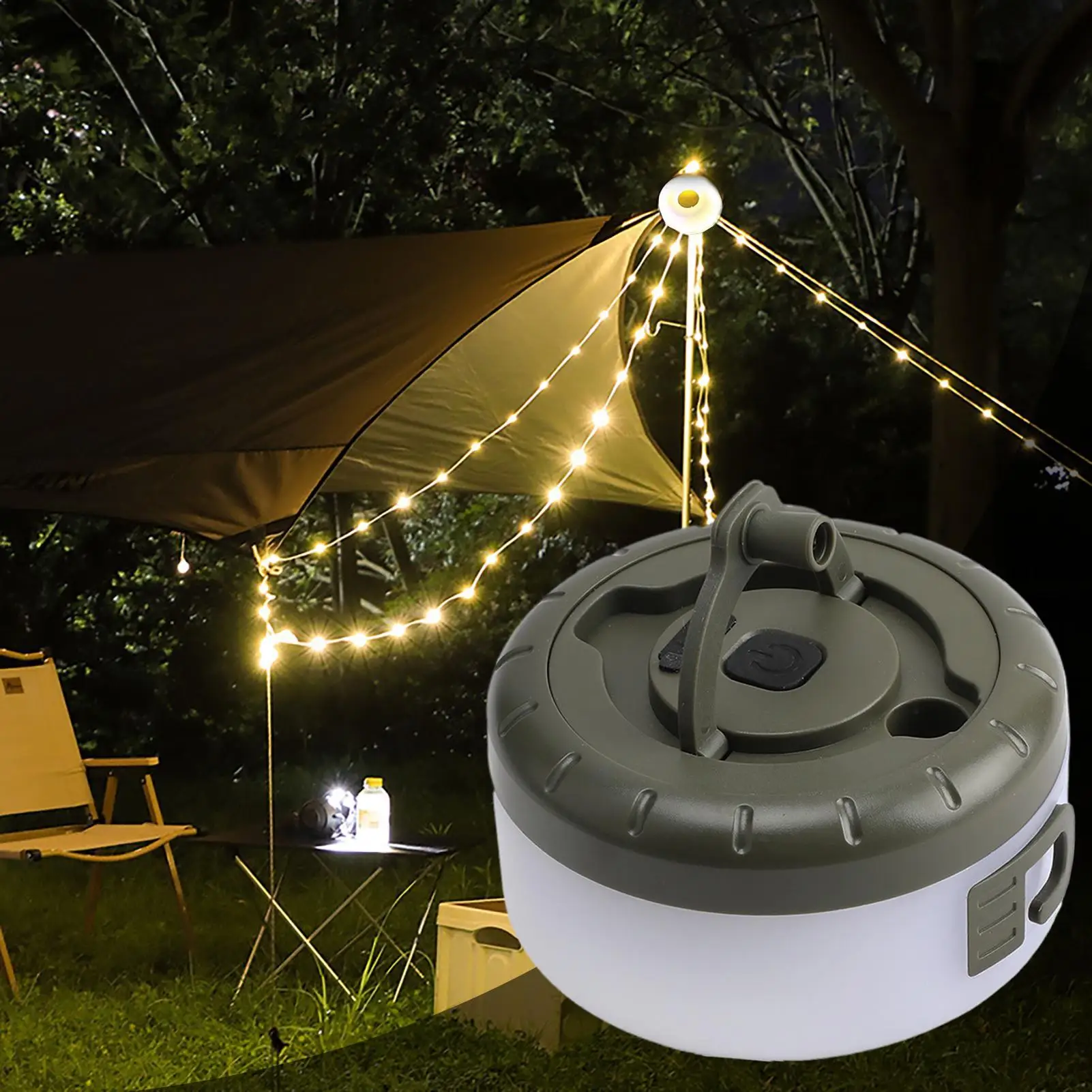 

Portable Camping Lights LED Light String 1500mAh Rechargeable 8m Outdoor Atmosphere Tent Wedding Christmas Decor Strip Star Lamp