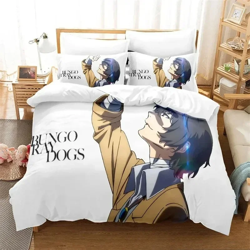 

Anime Bungo Stray Dogs Bedding Set Boys Girls Twin Queen Size Duvet Cover Pillowcase Bed Boys Adult Fashion Home Textileextile