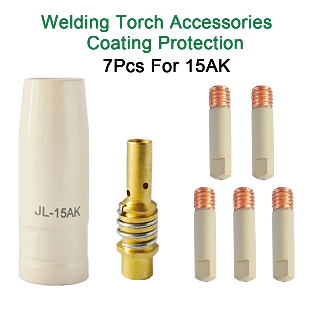 7pcs Binzel 15AK Coating Protection Nozzle Non-stick Welder Slag European Airless Gas Protection 15AK Welding Torch Accessories