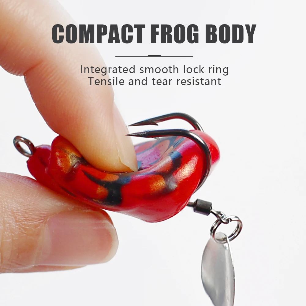 LUSHAZER 5 قطعة/الوحدة الطعم وهمية التايلاندية الرياح الرعد الضفدع العائمة 40 مللي متر/4 جرام صغيرة عالية الجودة الغراء لينة الضفدع الجسم الرعد الضفدع الأفعى #3