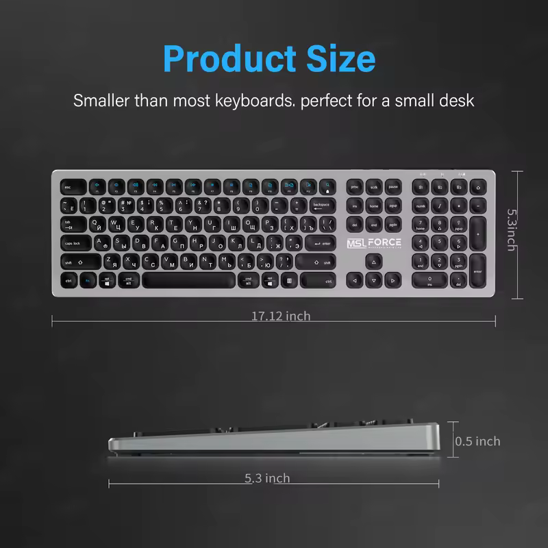 Russian Bluetooth Wireless Keyboard with type c hub 108 key usb keyboard Aluminium Alloy for Windows iOS Android Computer Deskto - Image 6