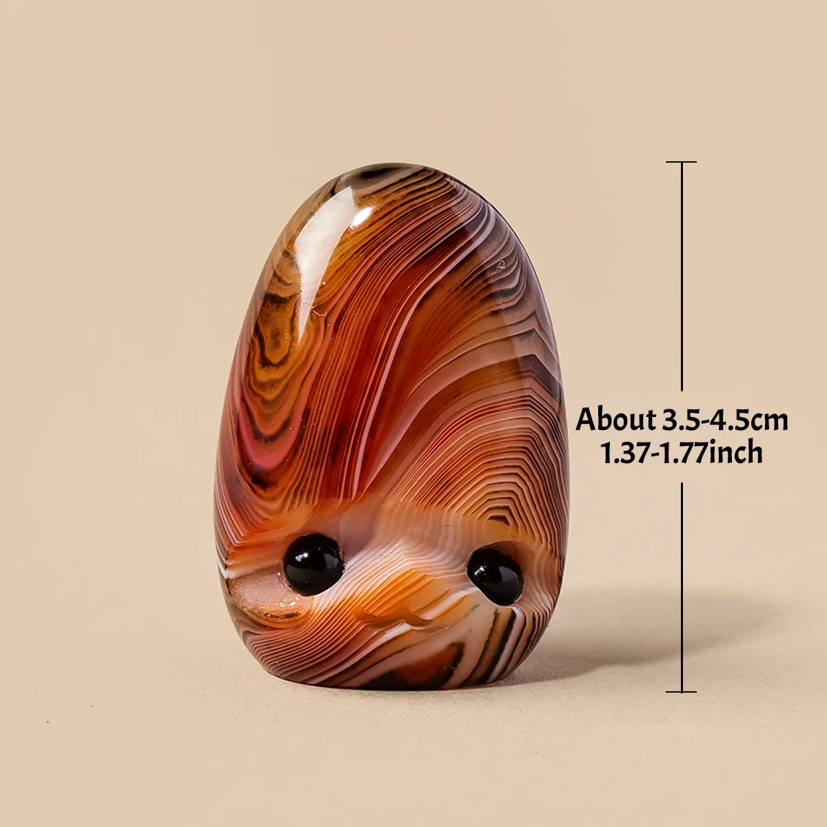 1pc Natural Sardonyx Hedgehog Ornament, Banded Agate Hand‑Carved Animal Figurine, Home Desktop Collection Gift