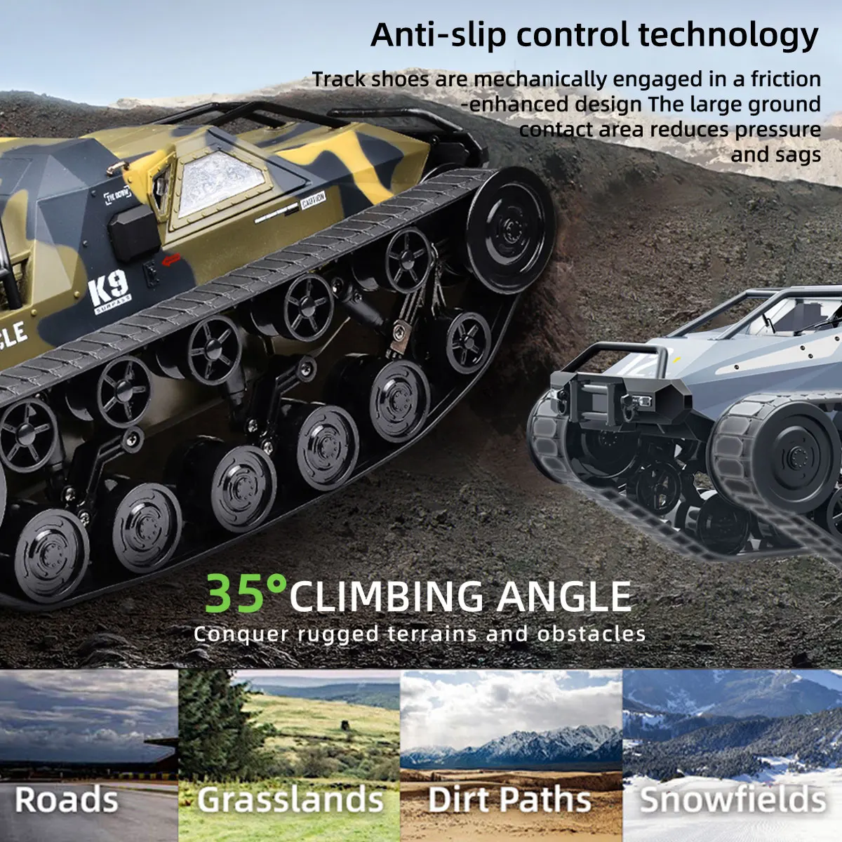 JJRC C8812 tanque con orugas a escala completa, modelo de simulación, juguete con luz LED, modelo de coche RC, Control remoto de deriva, vehículo todoterreno, regalo para niño