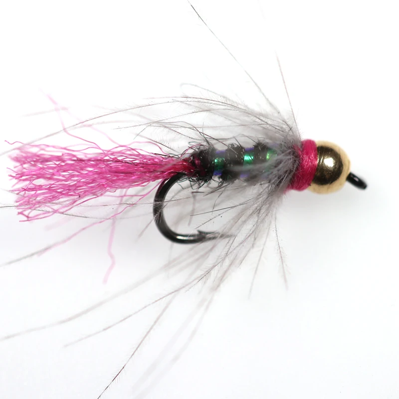 Wifreo 32PCS/box CDC Nymph Bugs Fly Fishing Copper Flies Grayling Trout Duracell