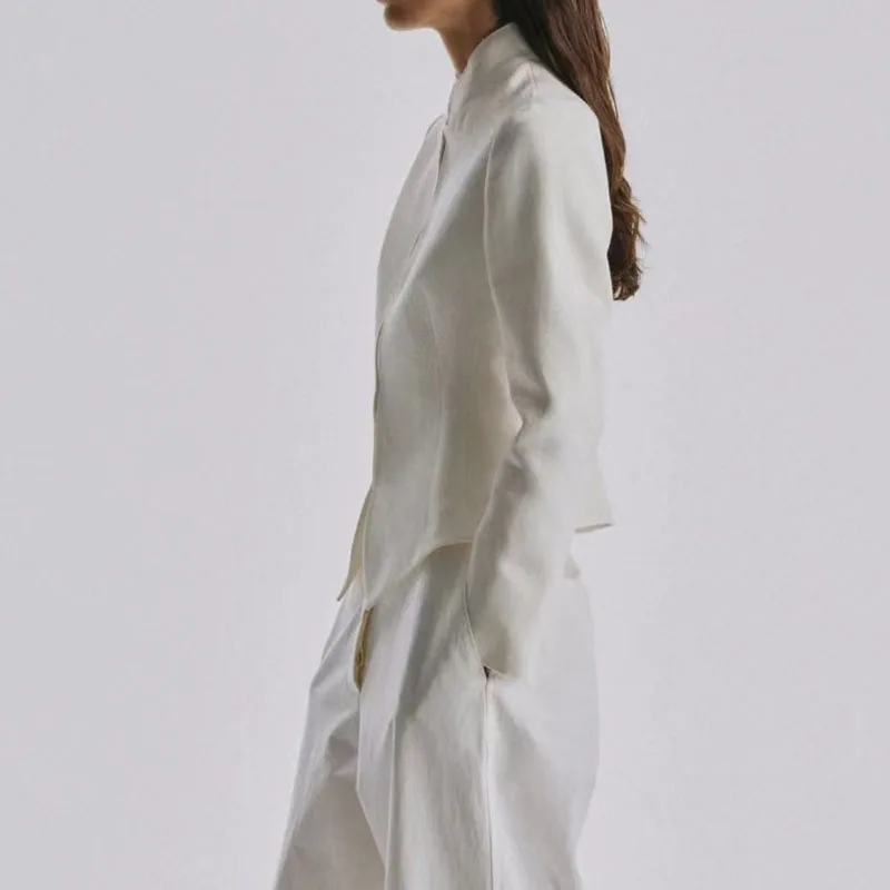 Classic, stylish, figure-flattering women's blazer, stand-up collar jacket, high-quality business suit, 2026, new style, Y2K