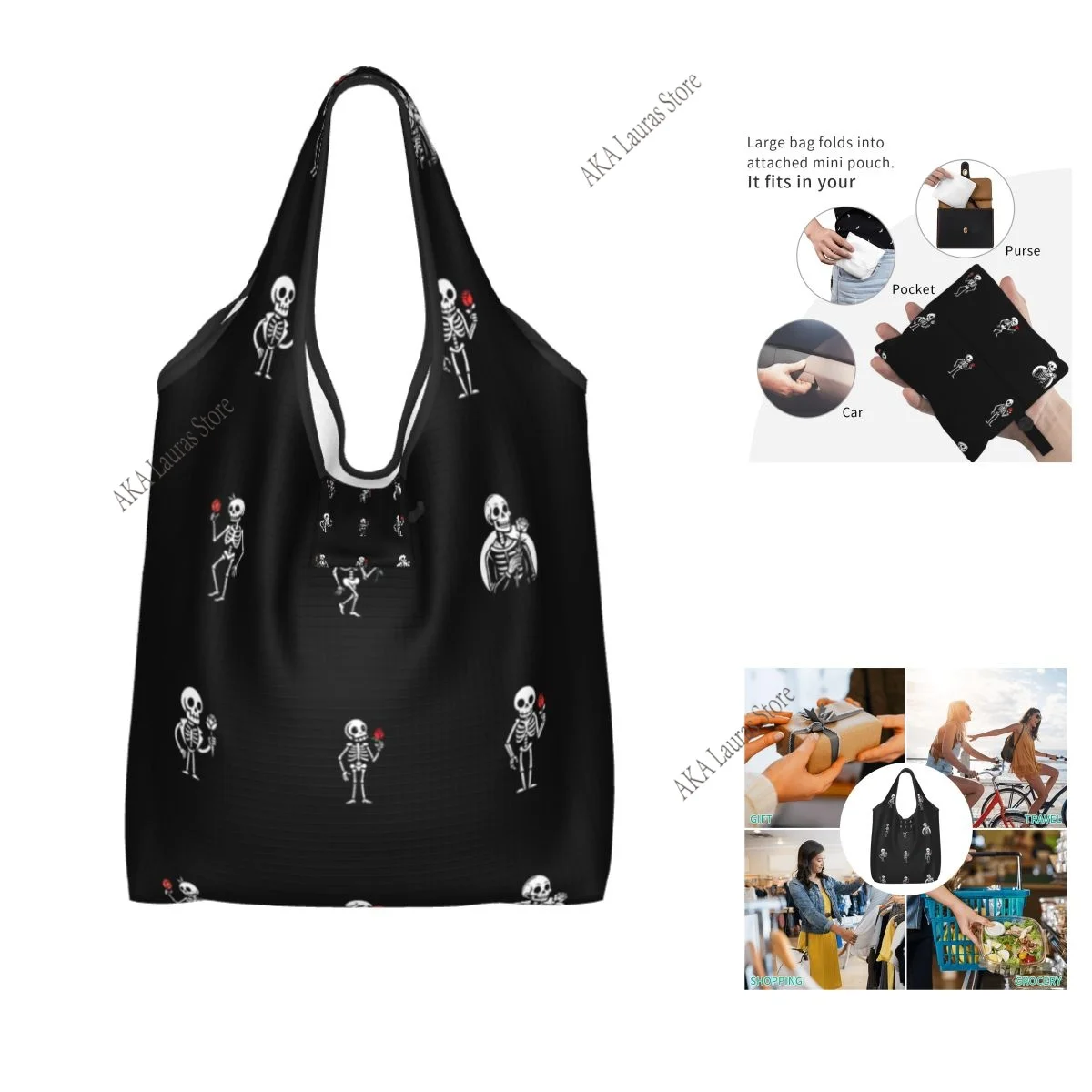 

Сумка для покупок с черепом, сумка-шоппер, большая сумка на плечо