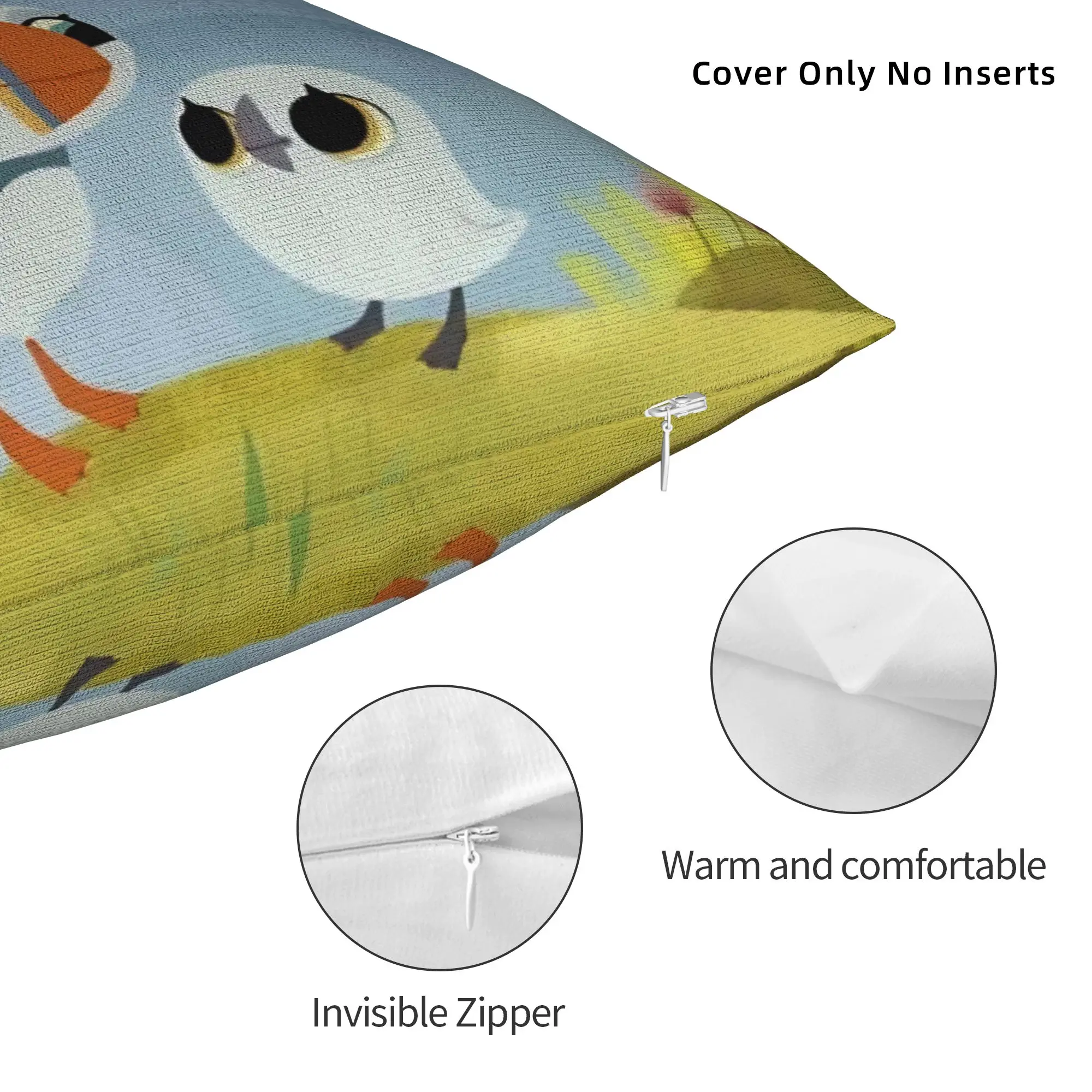 Puffin Rock Oona Baba Pillowcase Printed Fabric Cushion Cover Gift Cartoon TV Watercolor Pillow Case Cover Home Drop Shipping