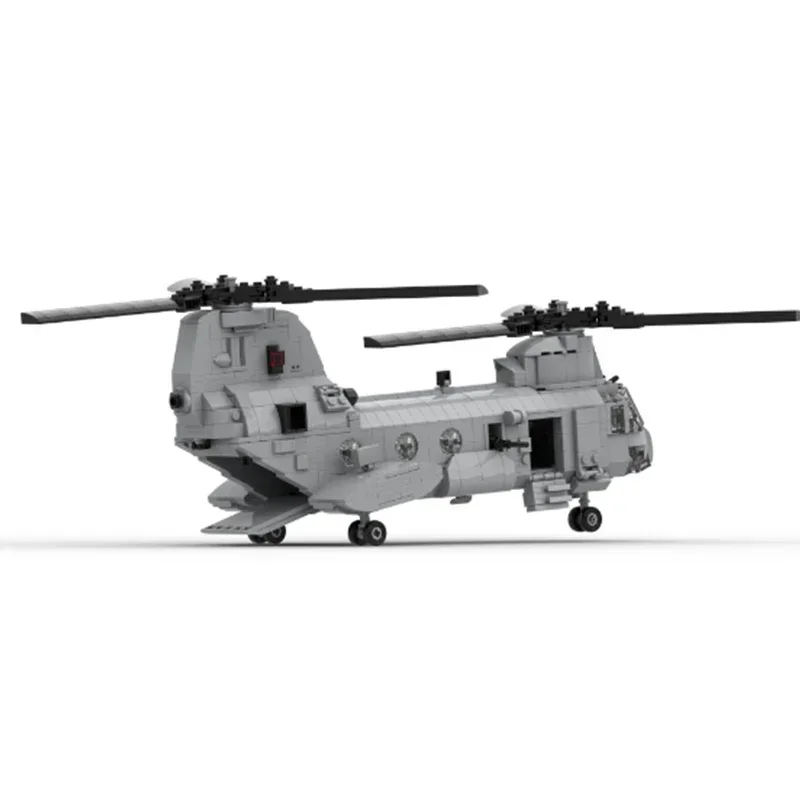 Moc Building Blocks Military Model CH-46 Sea Knight Helicopter Technical Bricks DIY Assembly Famous Toys For Childr Holiday Gift