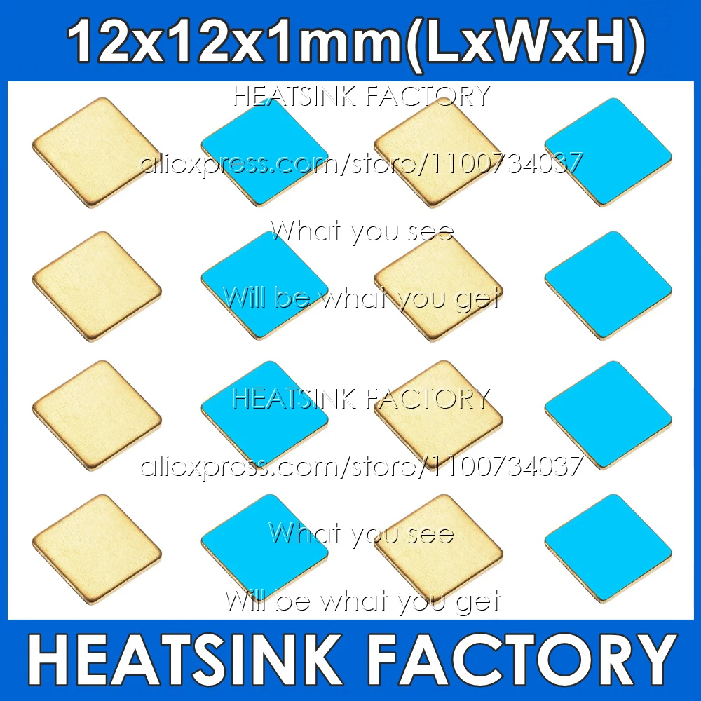 Optional 12x12x1mm Laptop Copper Sheet Plate Strip Shim Thermal Pad Heatsink Sheet For GPU CPU VGA Chip RAM Cooling