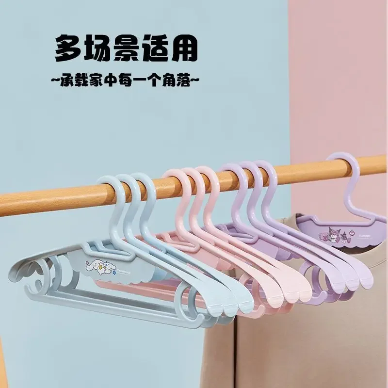 

5pcs My Melody Cinnamoroll Anime Kawaii MINISO Ins Clothing Hanger Cute Kuromi Drying Rack No Trace Clothes Support Gifts