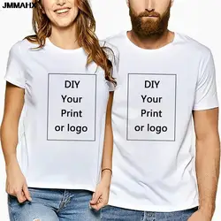 Camisetas personalizadas a la moda para hombre, camiseta de ocio con estampado personalizado, camiseta Harajuku para mujer, camiseta blanca DIY con tu foto o logotipo