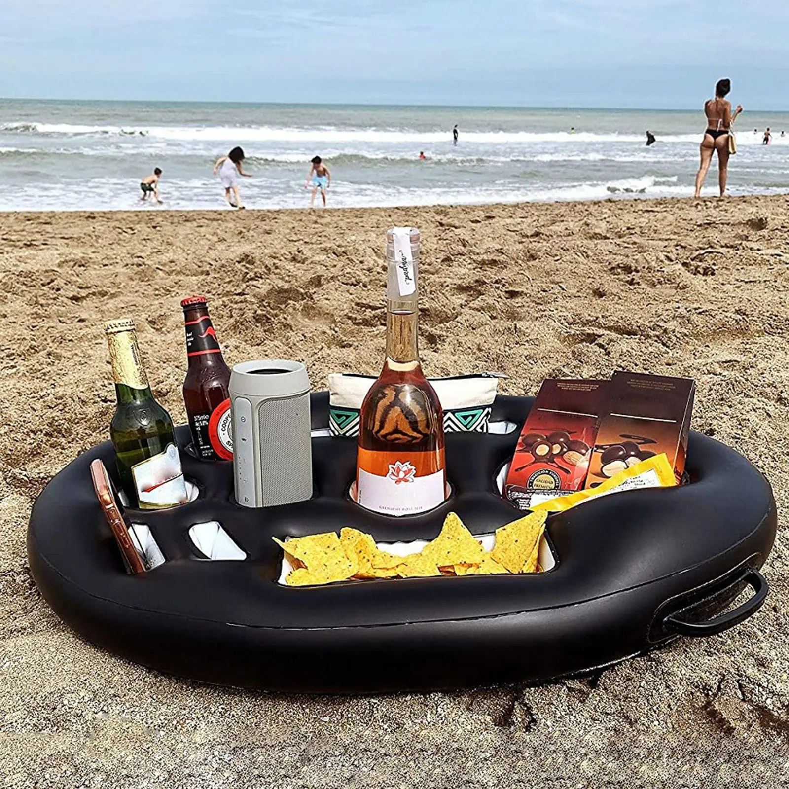 Inflatable Drink Cup Holder Drink Holder Swimming Pool Float Bathing Pool Bar Coasters PVC Beach Table Tray  Party Decoration