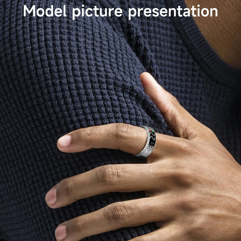 RS08 Smart Ring Heart Rate Health Monitor 5ATM Waterproof Multi Sport Mode Blood Oxygen Tracker With Charge Compartment