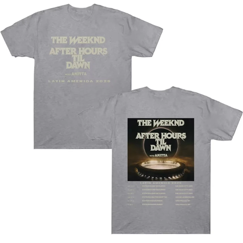 Latin America 2026 Tour TheWeeknd T-shirt Graphic Cotton T Shirts Men Vintage 90s Hip Hop Gothic Tee Casual Unisex Loose T-shirt