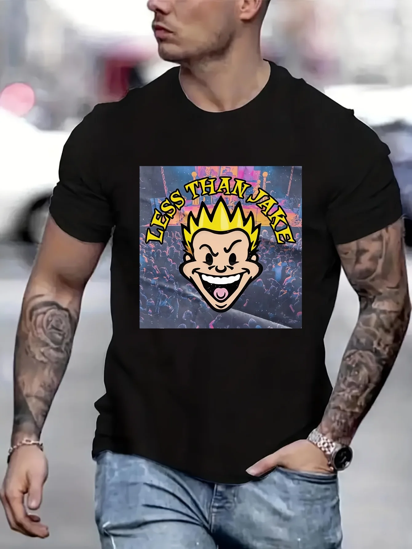أقل من جيك عروض الملابس الرجالية المتضخم تي شيرت الرجال Harajuku المتضخم تي شيرت أنيمي الملابس B5023726