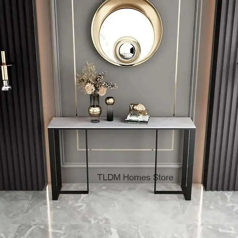 イタリアのコンソールテーブルミニマリスト廊下装飾玄関テーブル家庭用家具リビングルーム高級エンドビューテーブル