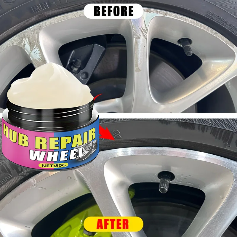 Universal Wheel Center Hub Repair Kit - Alloy Wheel Scratch Repair, Wheel Gloss Enhancer, Including Polishing Sponge -80g