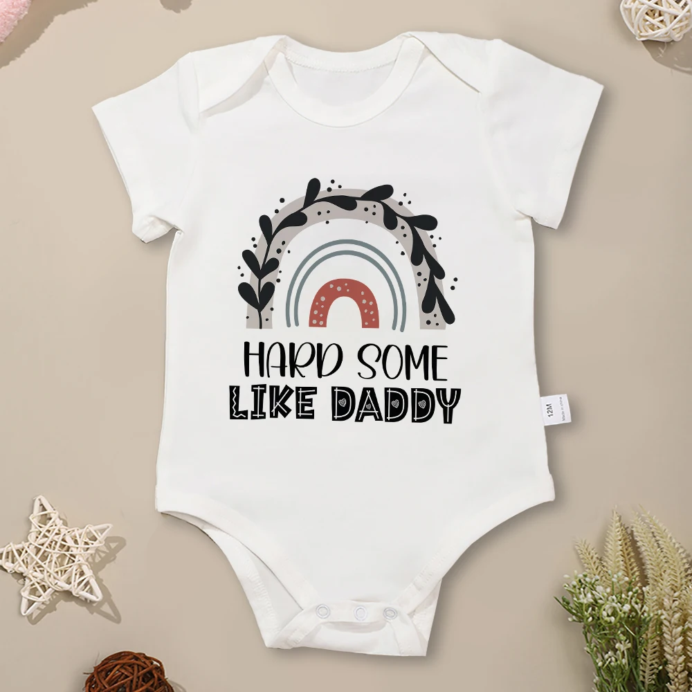 

Hard Some Like Daddy Funny Baby Onesies Aesthetic Harajuku Cute Newborn Boys Girls Clothes Short Sleeve Cotton Summer Bodysuits