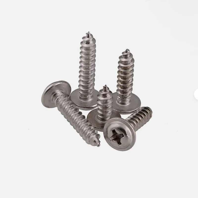 3-100 Pcs 316Stainless Steel Phillips Head Self-Tapping Screws M3M4M5M6 Phillips Head Flat Head Bolts with Washers Flange Screws