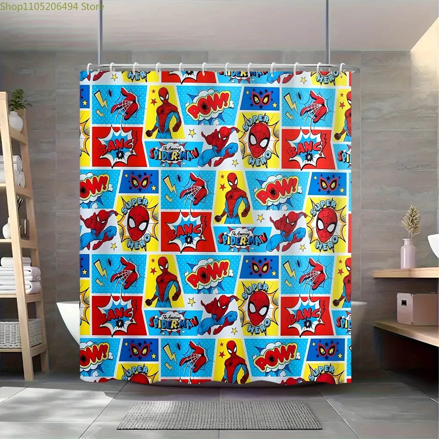

1 шт. занавеска для душа с принтом в стиле Marvel, занавеска для ванной комнаты, праздничный декор для ванной, домашняя разделительная штора с крючками, Sh