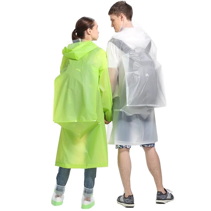 FREESMILY Hiking Backpack fashion raincoat adult male and female personality portable portable waterproof transparent poncho